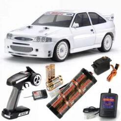 Tamiya 1998 Ford Escort Custom 58691 (TT-02) Ready To Run RC Bundle