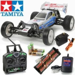 Tamiya Neo Fighter Buggy Kit 58587 Ready To Go Bundle With Stick Type Radio