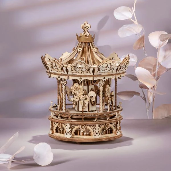 ROKR Romantic Carousel Music Box Wooden Model Kit - Image 2