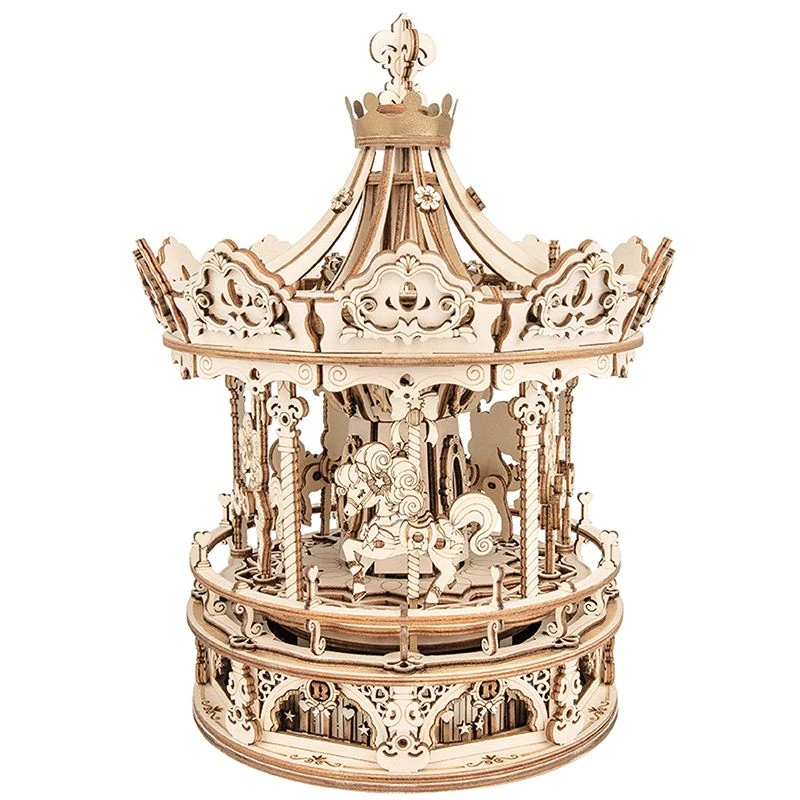 ROKR Romantic Carousel Music Box Wooden Model Kit - Image 4